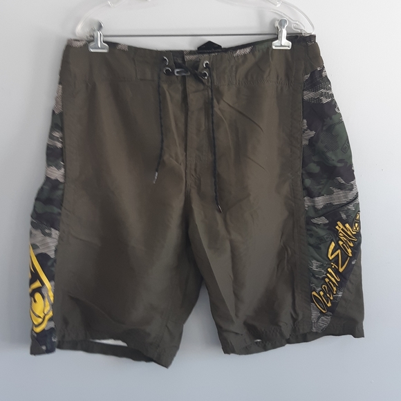 Ocean Earth Men's Trunk Short Size XL kaki green  look new - Picture 5 of 9